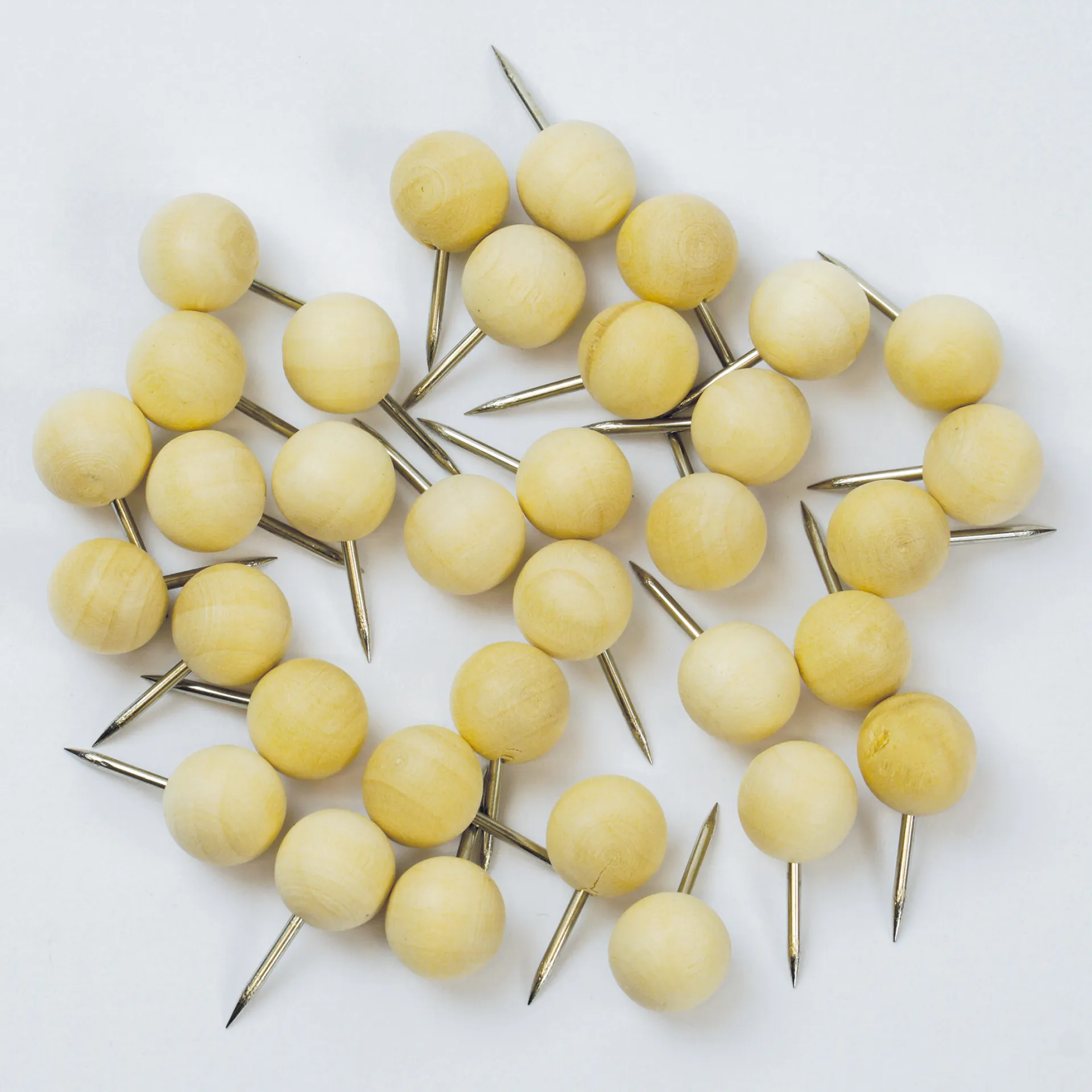 Natura-Büro-Set Pinnnadeln und Klammern aus Holz, 100-tlg.