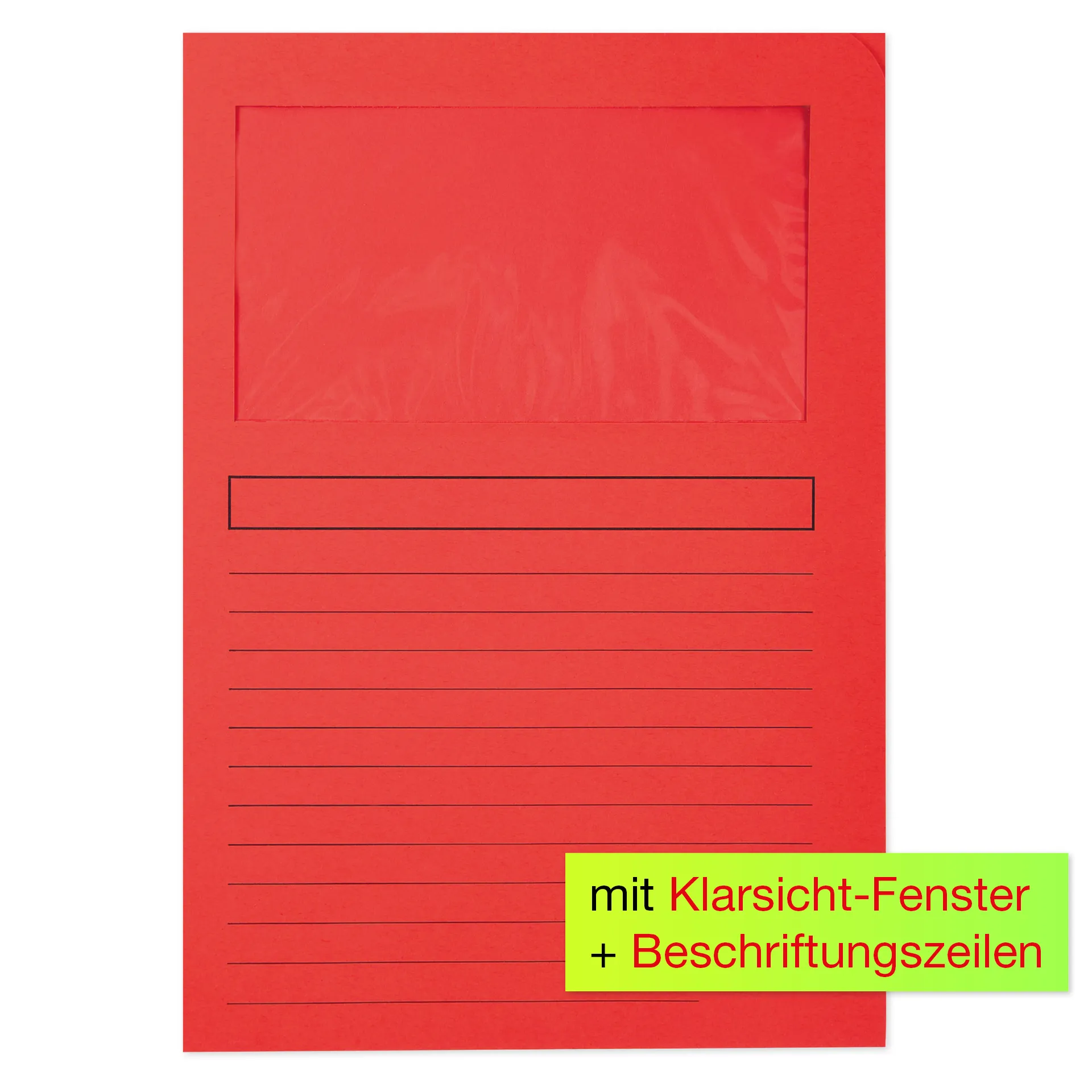 Set Dokumenten-Tasche mit Sichtfenster, bunt