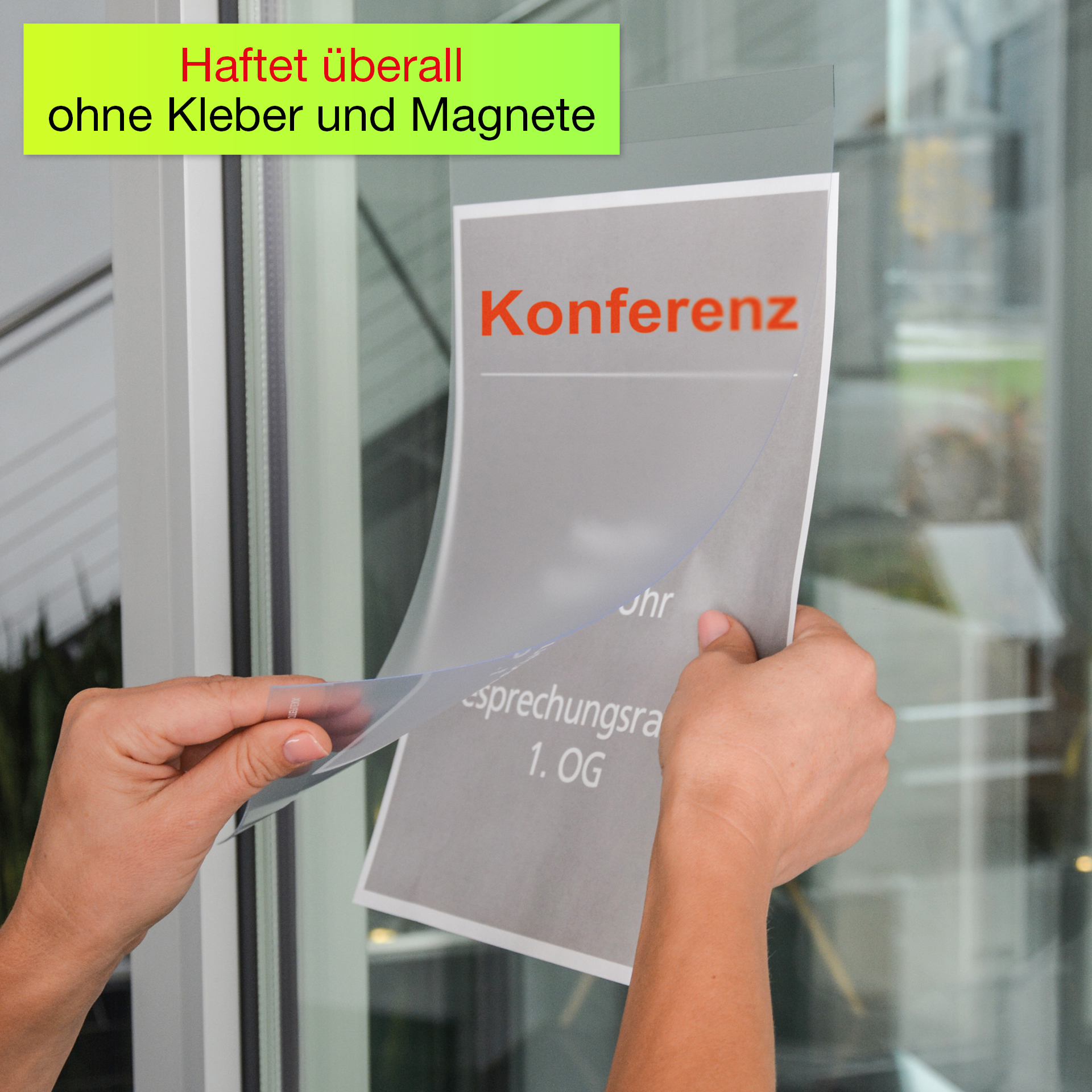 Aushang-Einschubtaschen A4 hochkant, haftend, 2-tlg.