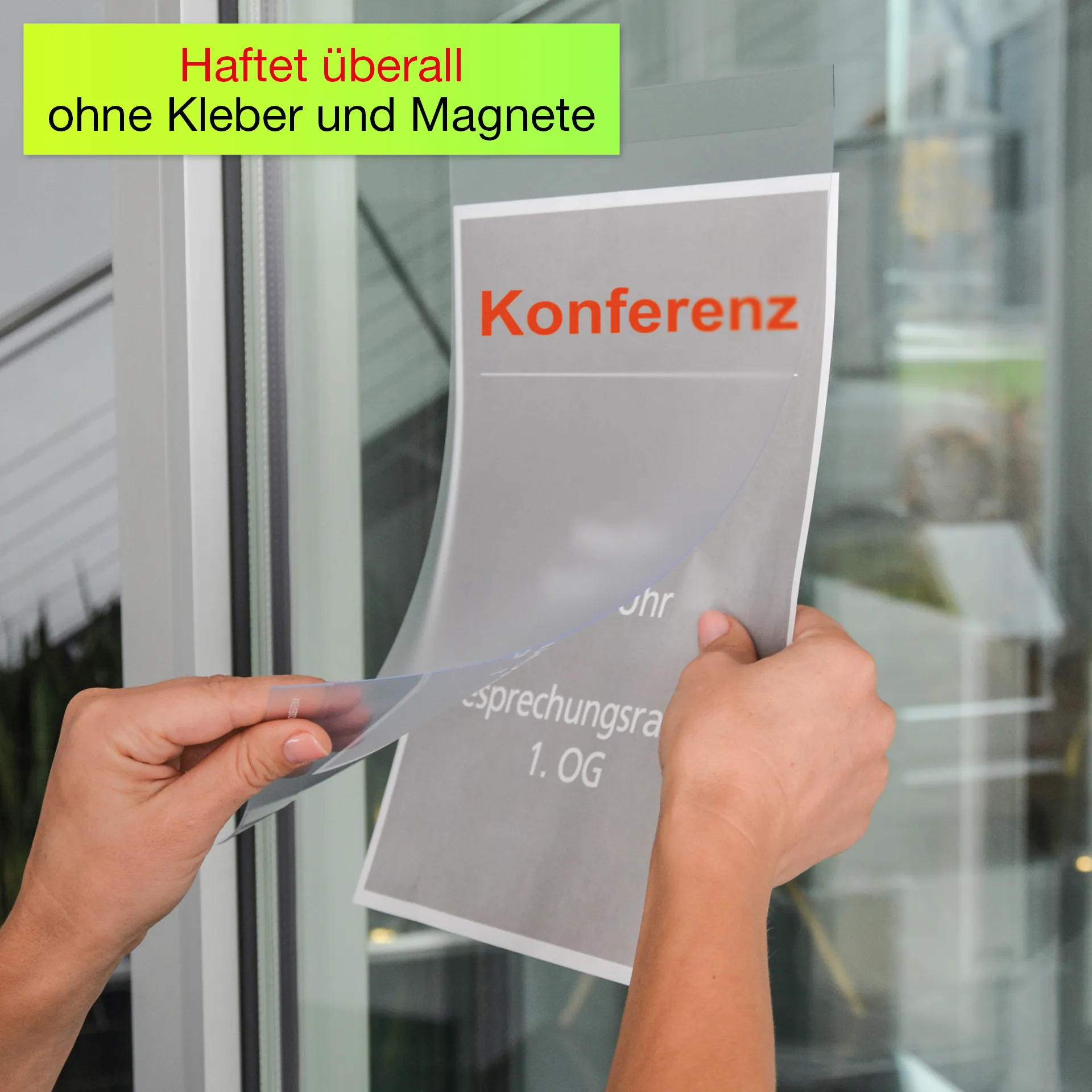 Aushang-Einschubtaschen A4 hochkant, haftend, 2-tlg.