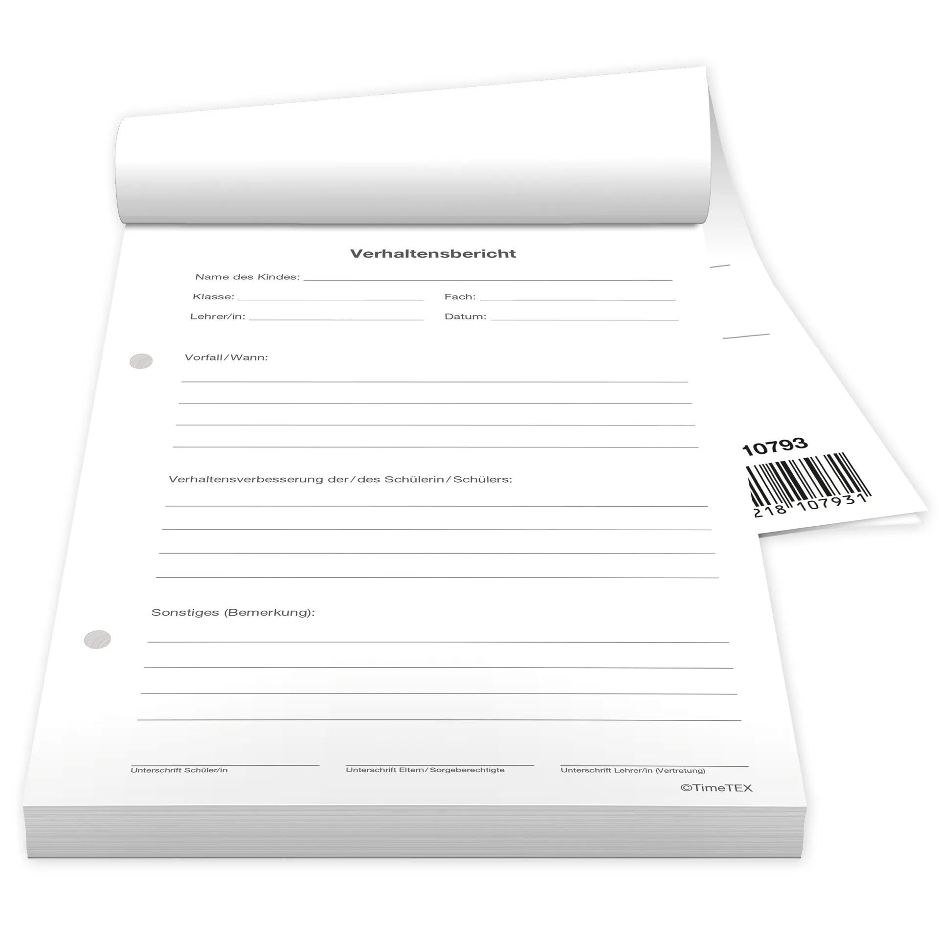 Block Verhaltensberichte A5, 50 Blatt mit Durchschlag Block Verhaltensberichte A5, 50 Blatt mit Durchschlag