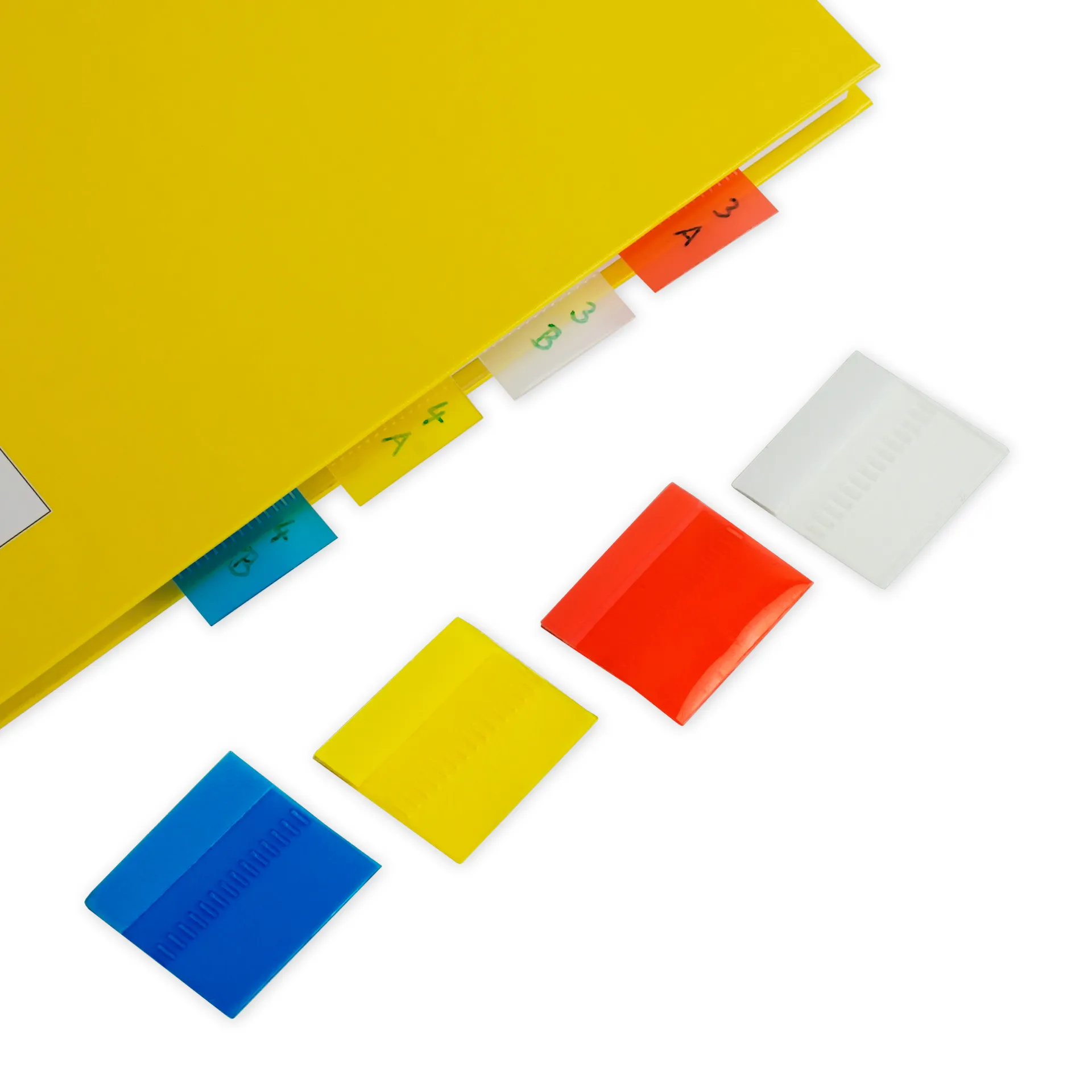 Register-Ecken beschriftbar, 12-tlg., aus Kunststoff-Folie
