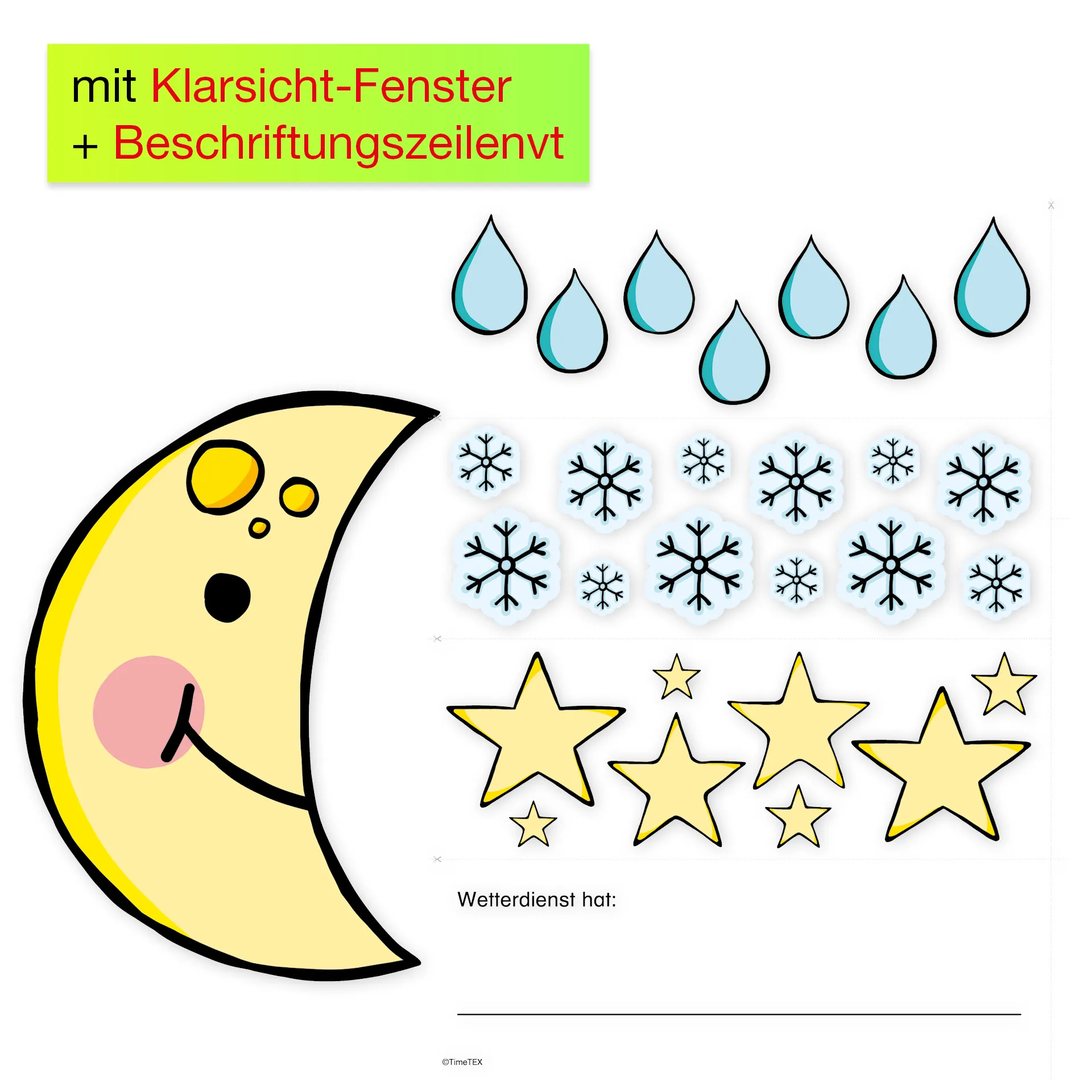 Fensterfolien "Wetter", statisch, 6-tlg.