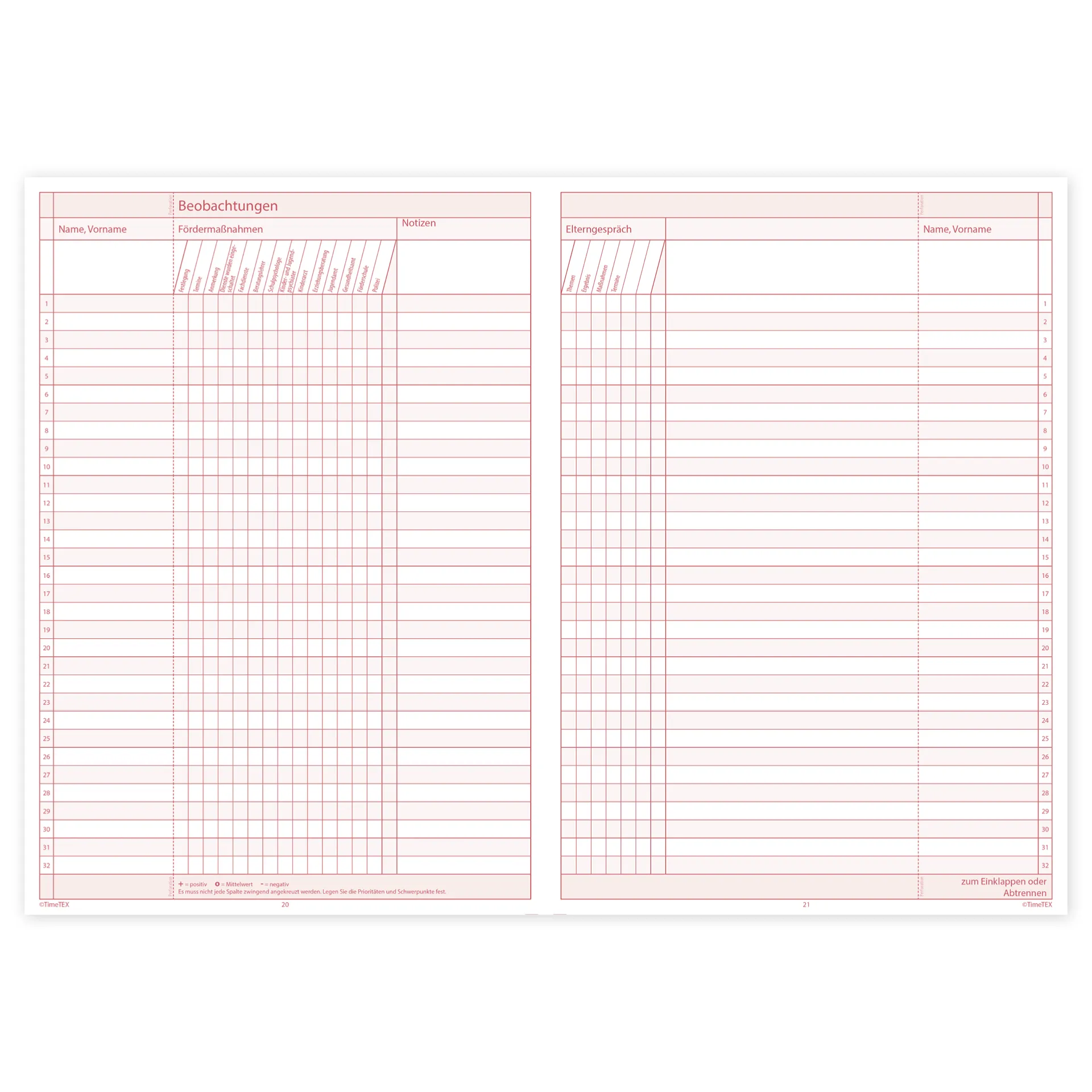 TimeTEX Heft Klassen-Beobachtung A4, 64 Seiten