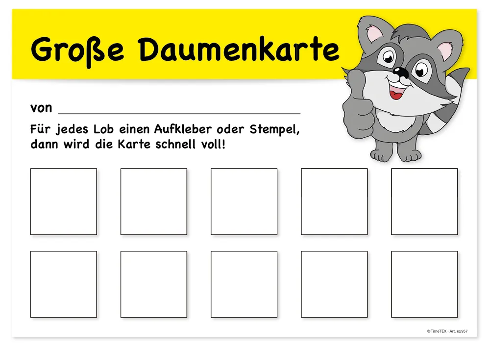"Daumen-Hoch" Sammelkarte, 25-tlg.