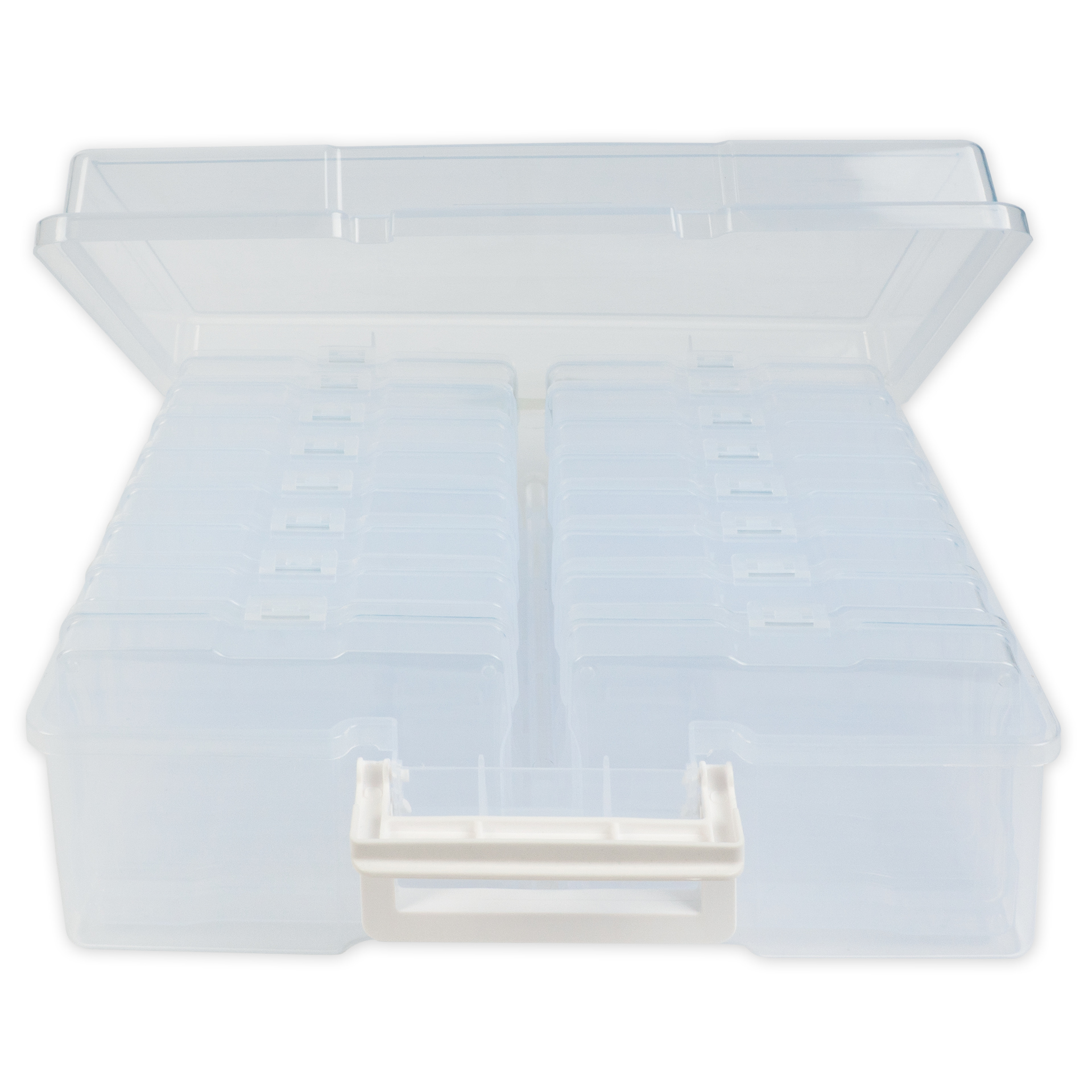 Klappdeckel-Boxen im Koffer, transparent, 17-tlg.