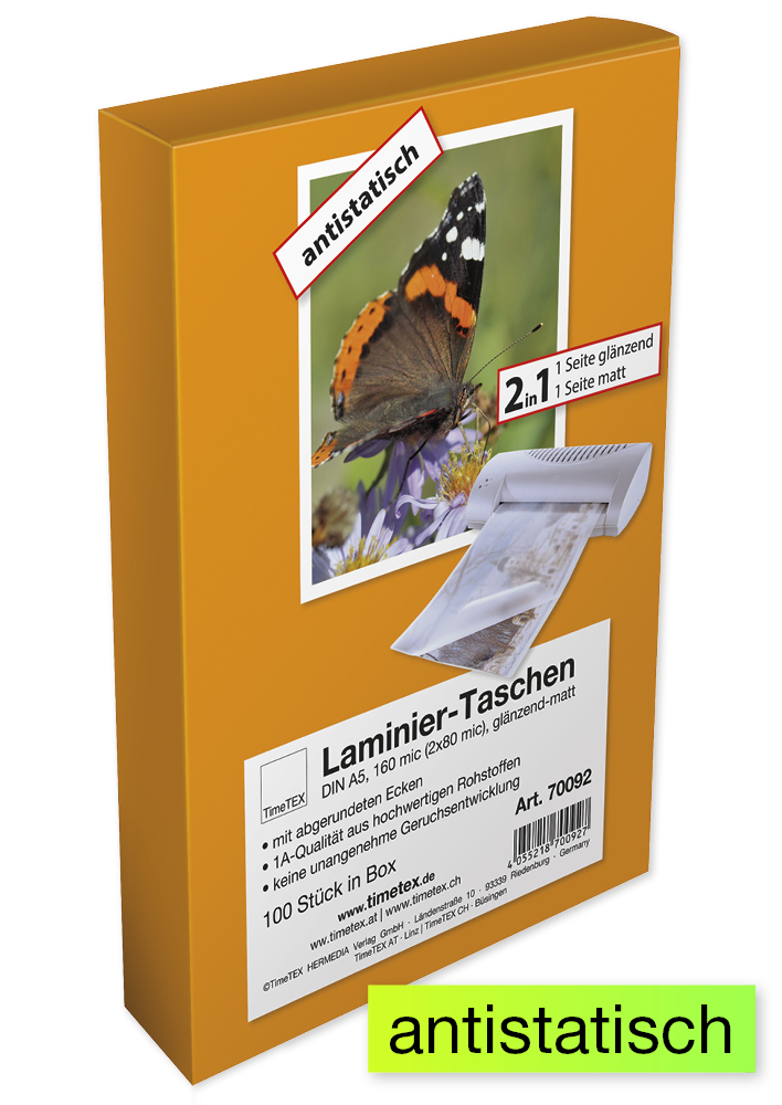 Laminiertaschen A5 2x80 mic, Glanz/Matt