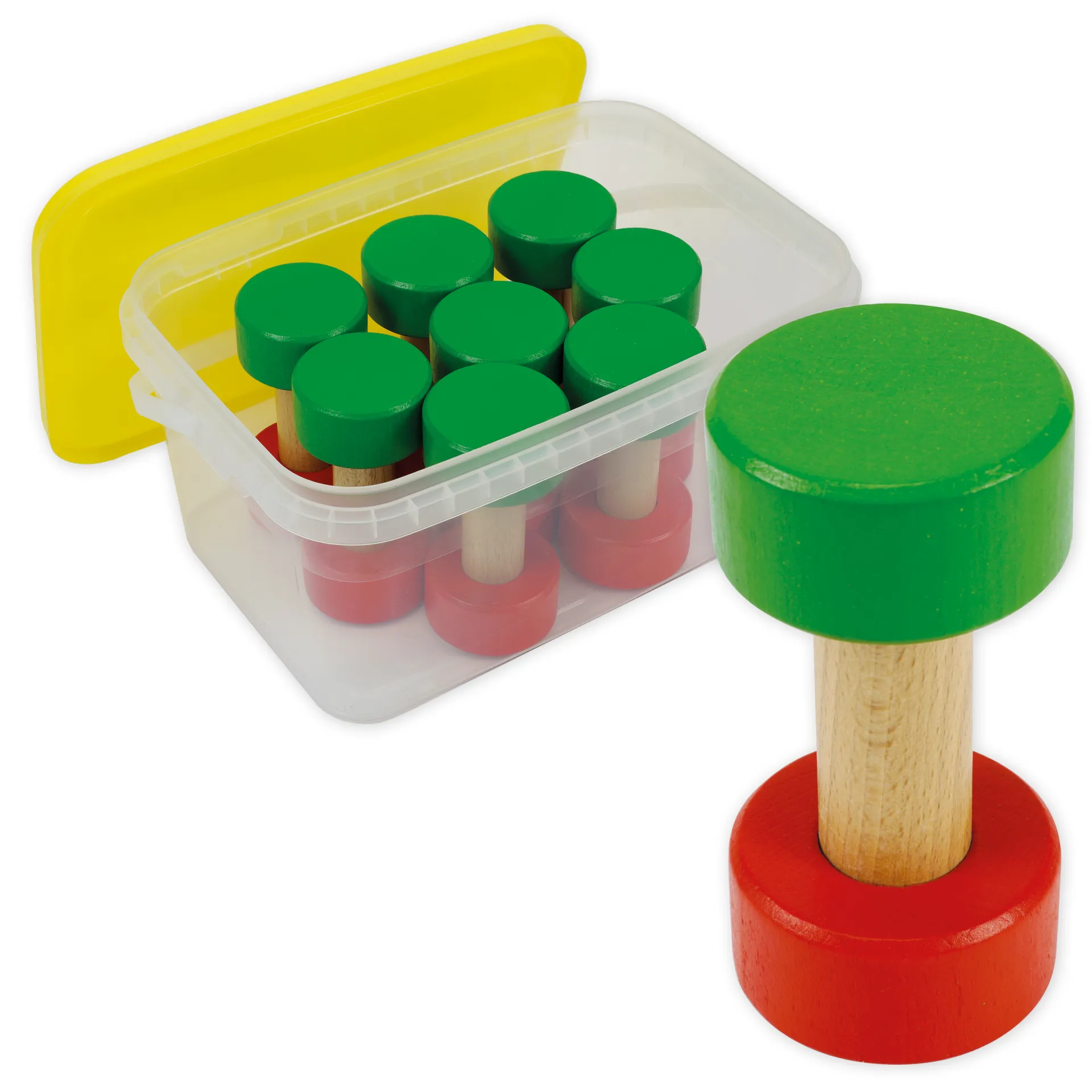Klassensatz Gruppen-Ampel aus Holz, 8-tlg., in Stapel-Box