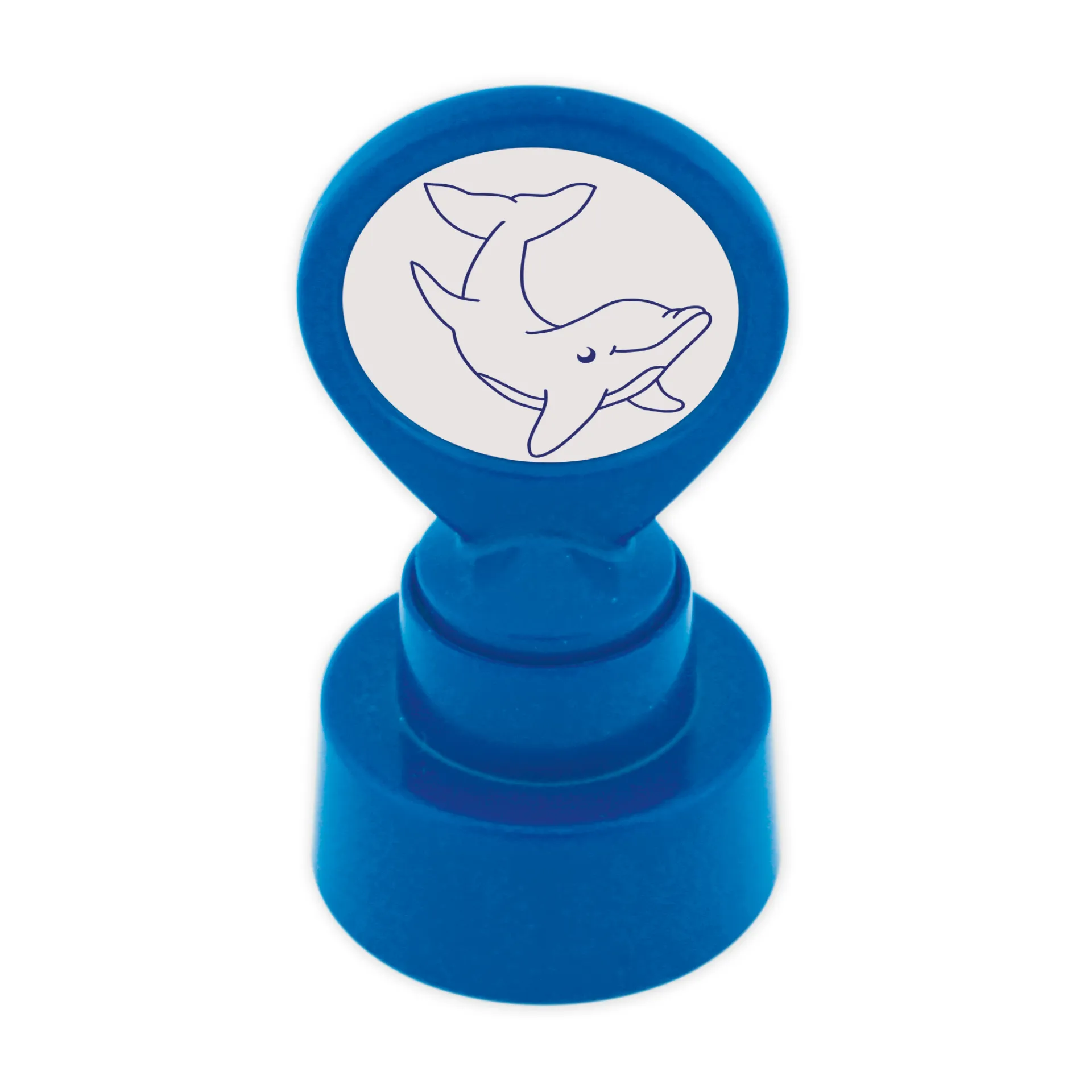 Siebdruck-Stempel "Perpetuum" rund "Delfin"