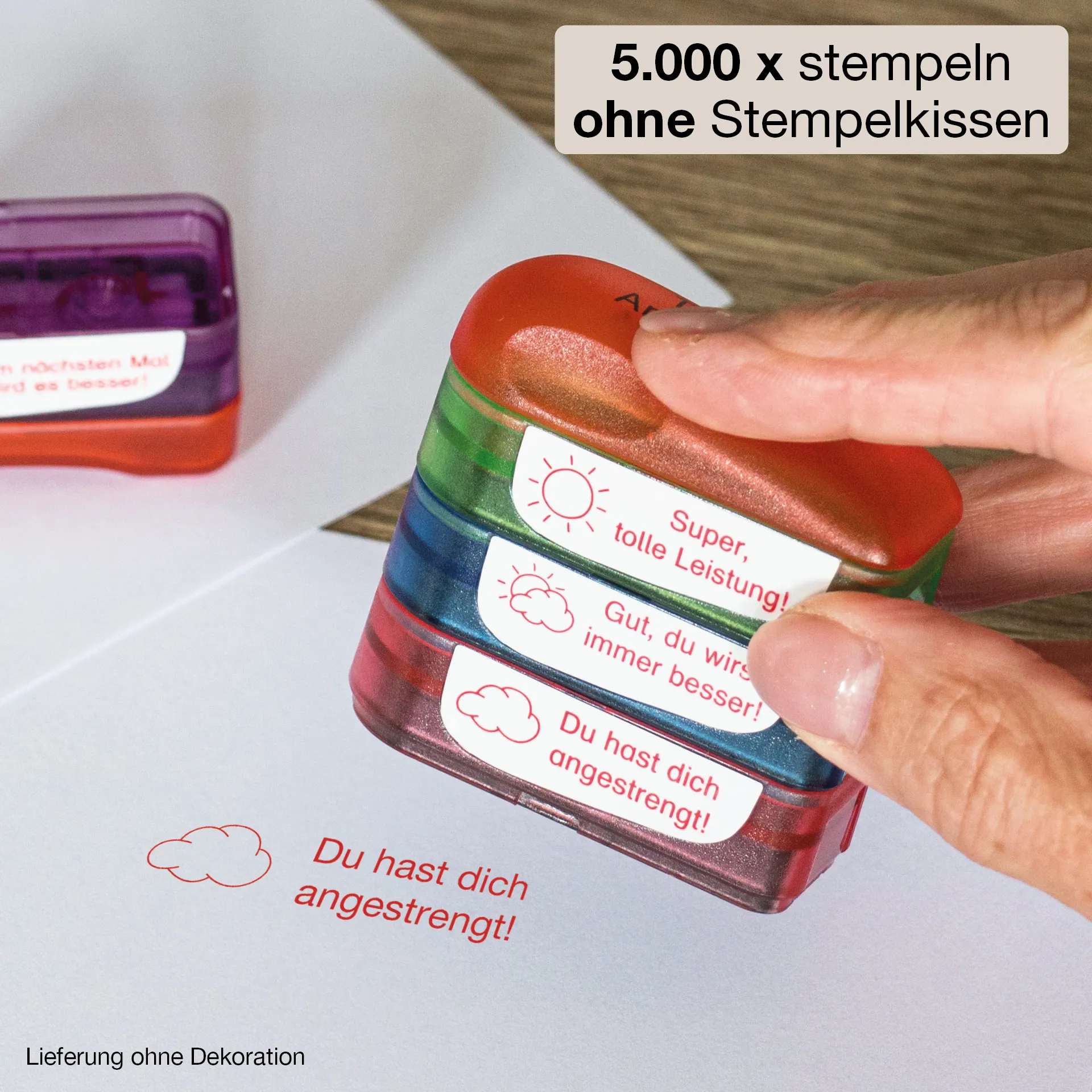 Stempel-Türmchen, Sonne und Wolken