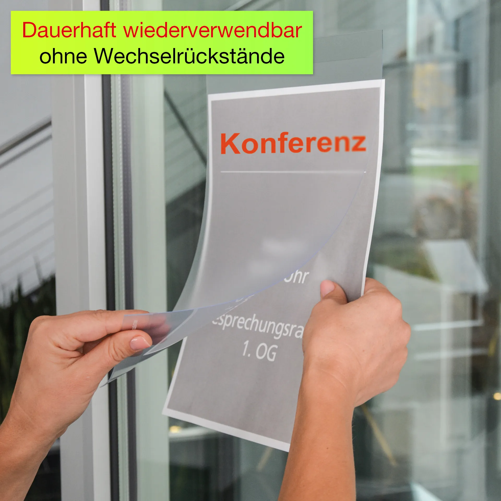 Aushang-Einschubtaschen A4 hochkant, haftend, 2-tlg.