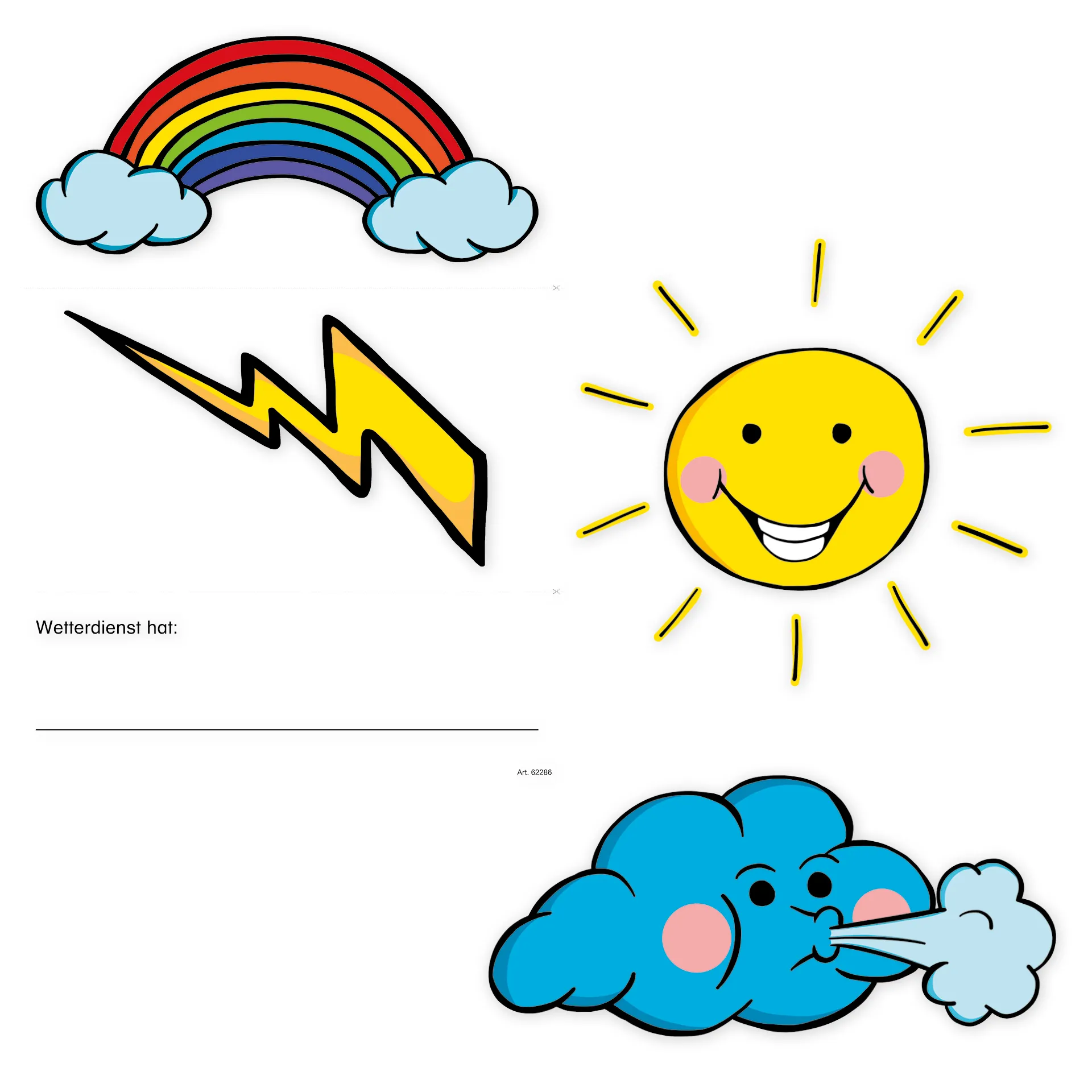 Fensterfolien "Wetter", statisch, 6-tlg.