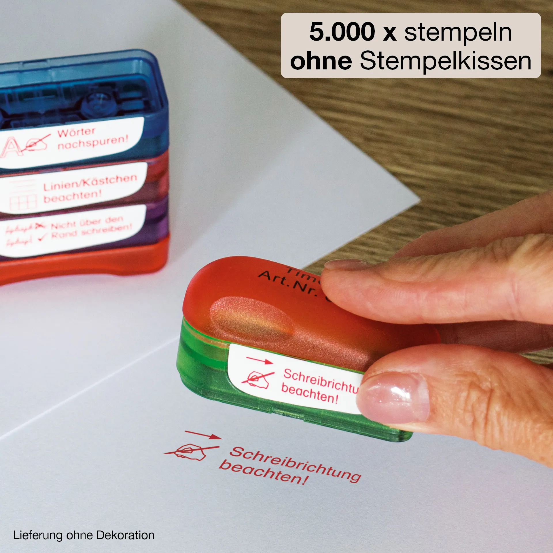 Stempel-Türmchen, Schreibrichtung beachten