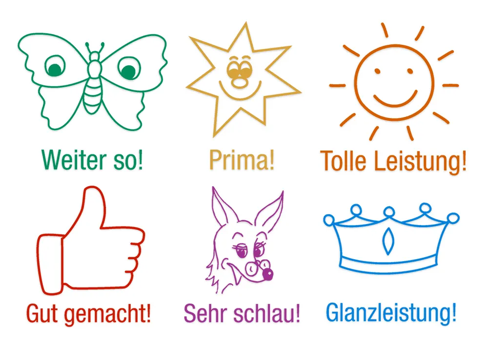 Stempel Holz, 6-tlg. Lob 1