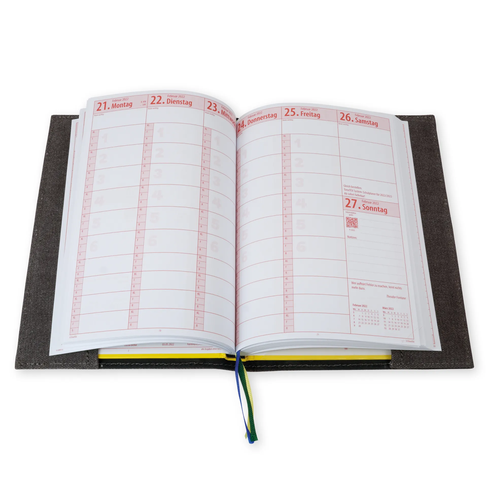TimeTEX Kalenderhülle aus Canvas A4-Plus, mit Stiftschlaufe