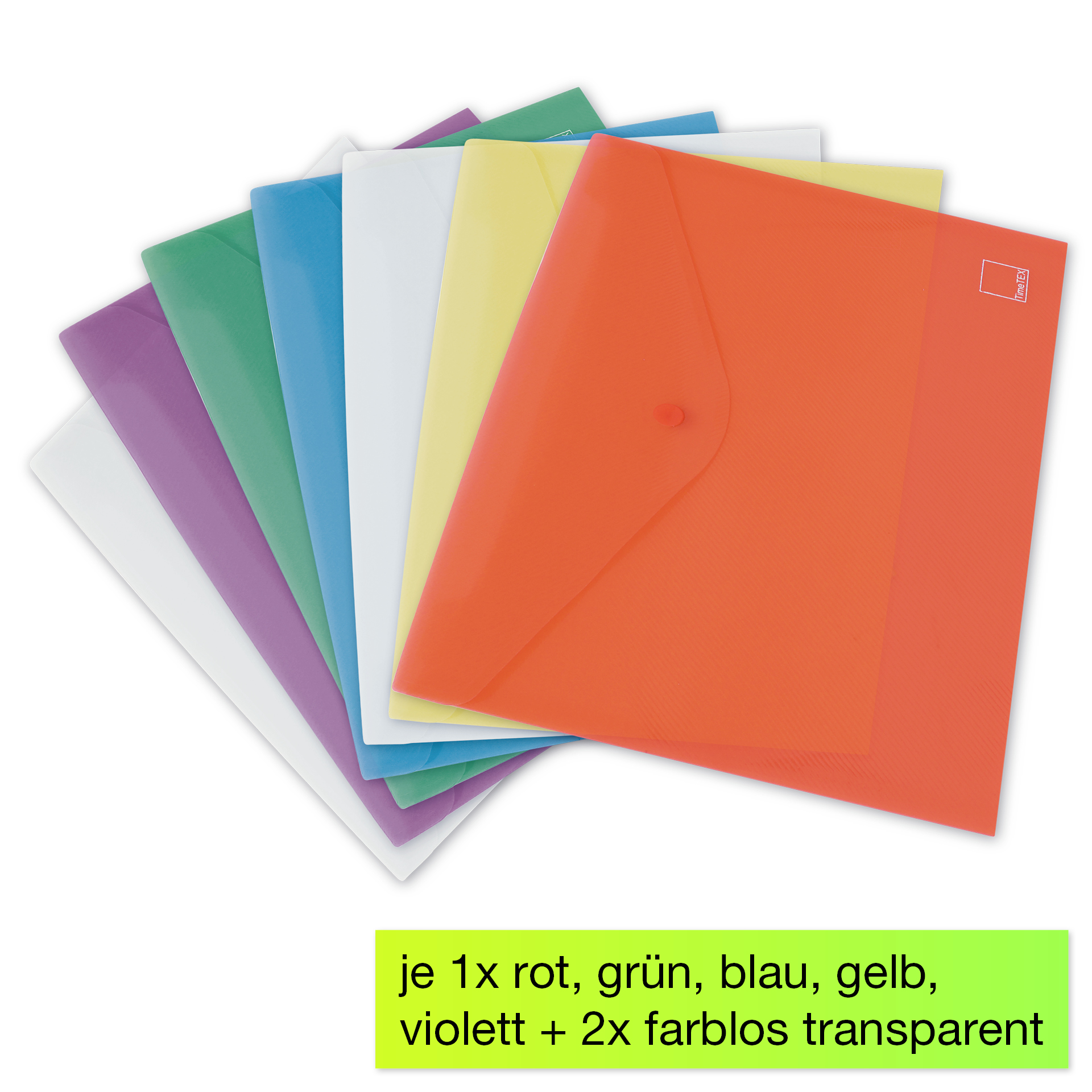 Set Dokumententasche farbsortiert, 7-tlg.