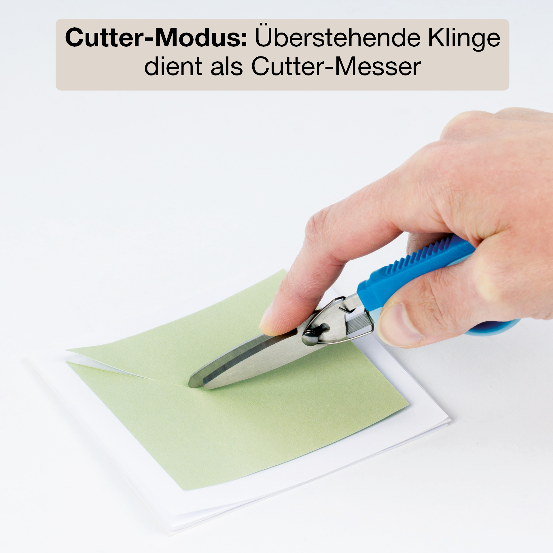 TimeTEX Multifunktions-Schere 2in1, mit Cuttermesser, blau
