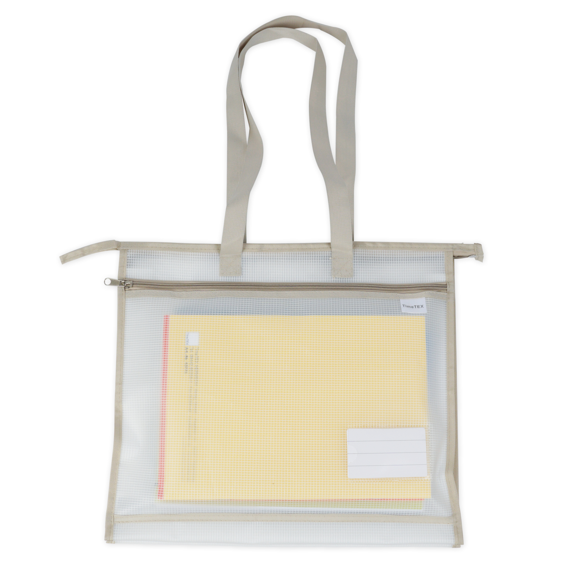 TimeTEX Material-Umhängetasche "OrgaBag", transparent/beige