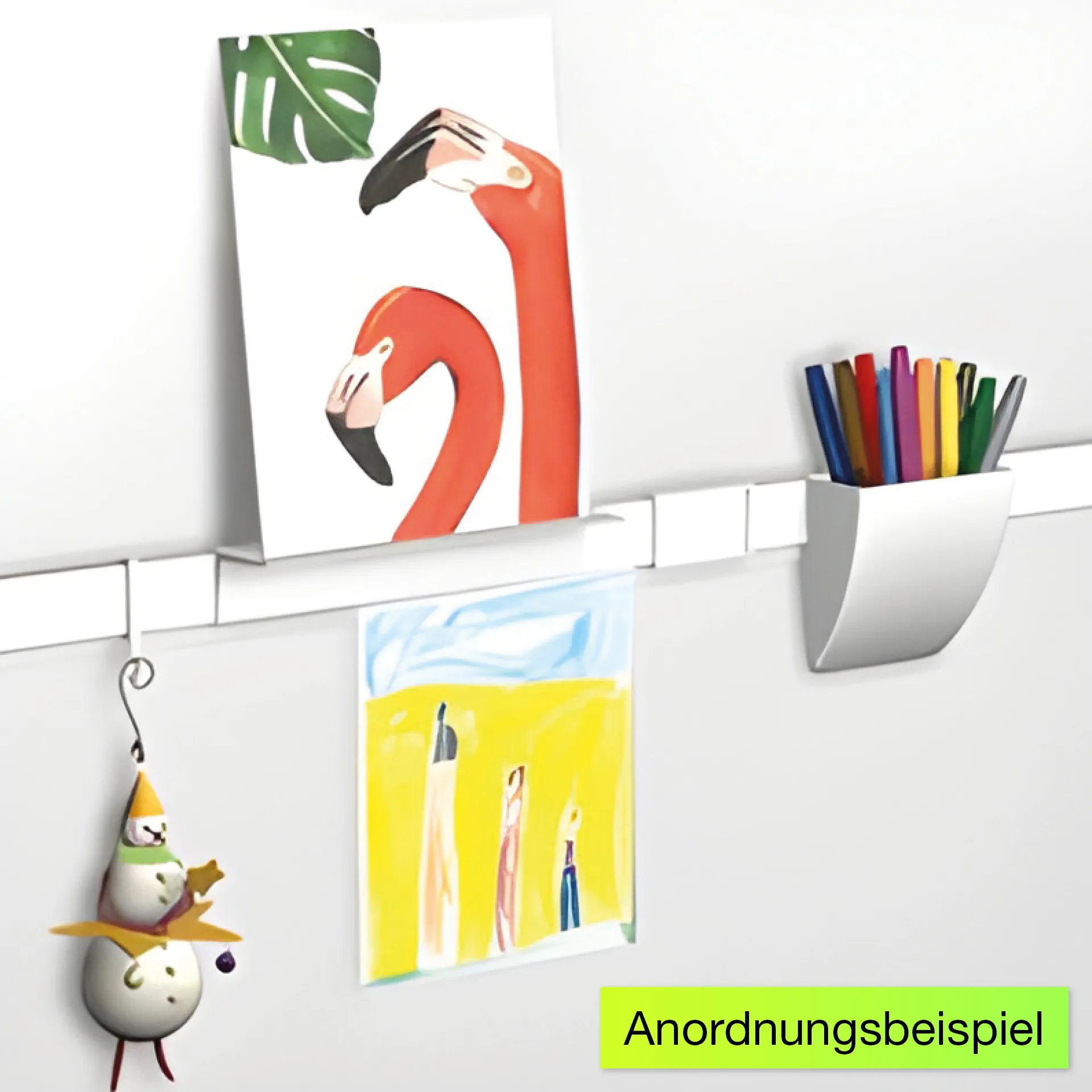 Info-Leiste mit Befestigungs-Material, 100 cm, weiß