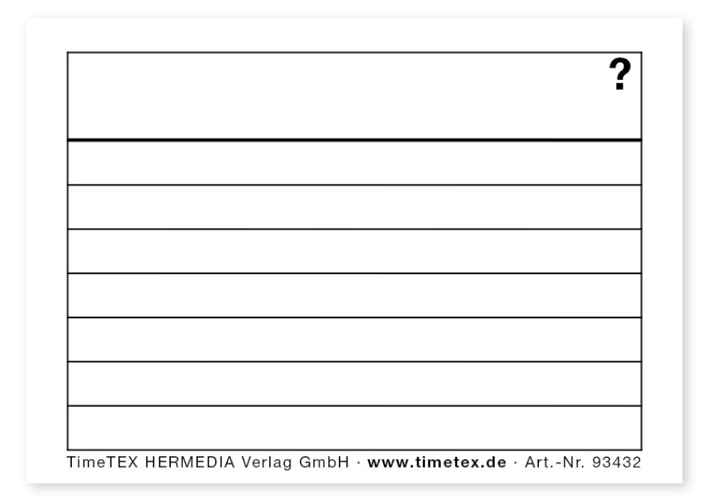 Karteikärtchen A8 mit Vordruck, 100-tlg.