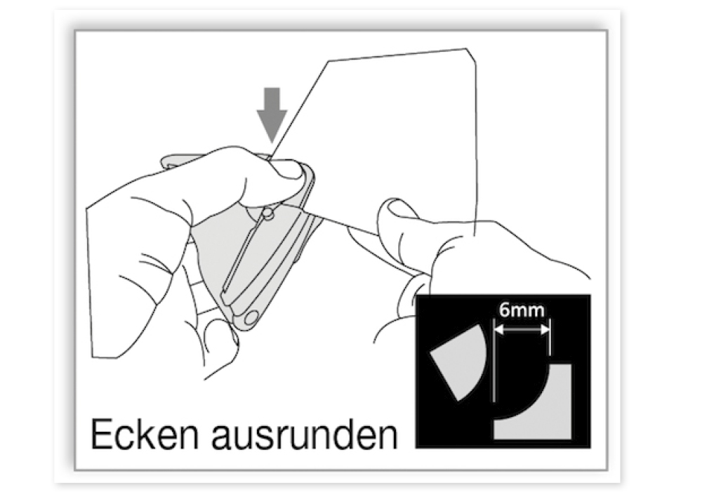 Ecken-Abrunder für Folie + Papier