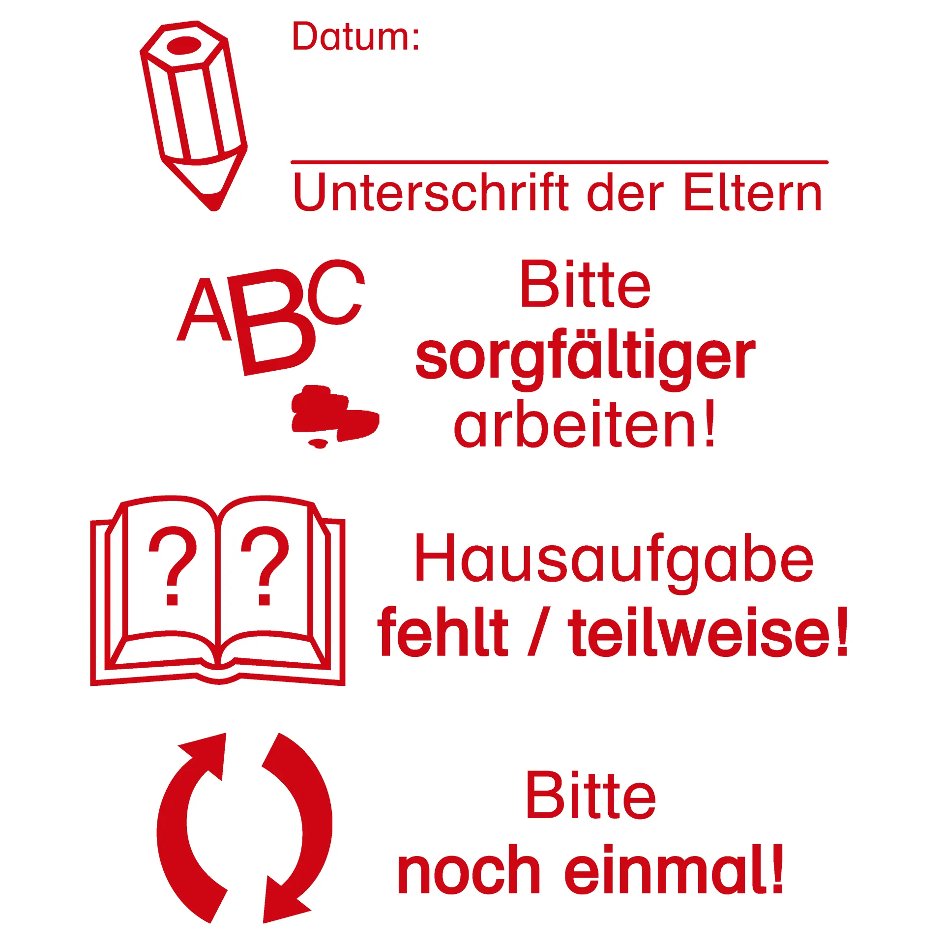 Stempel-Türmchen, Unterschrift