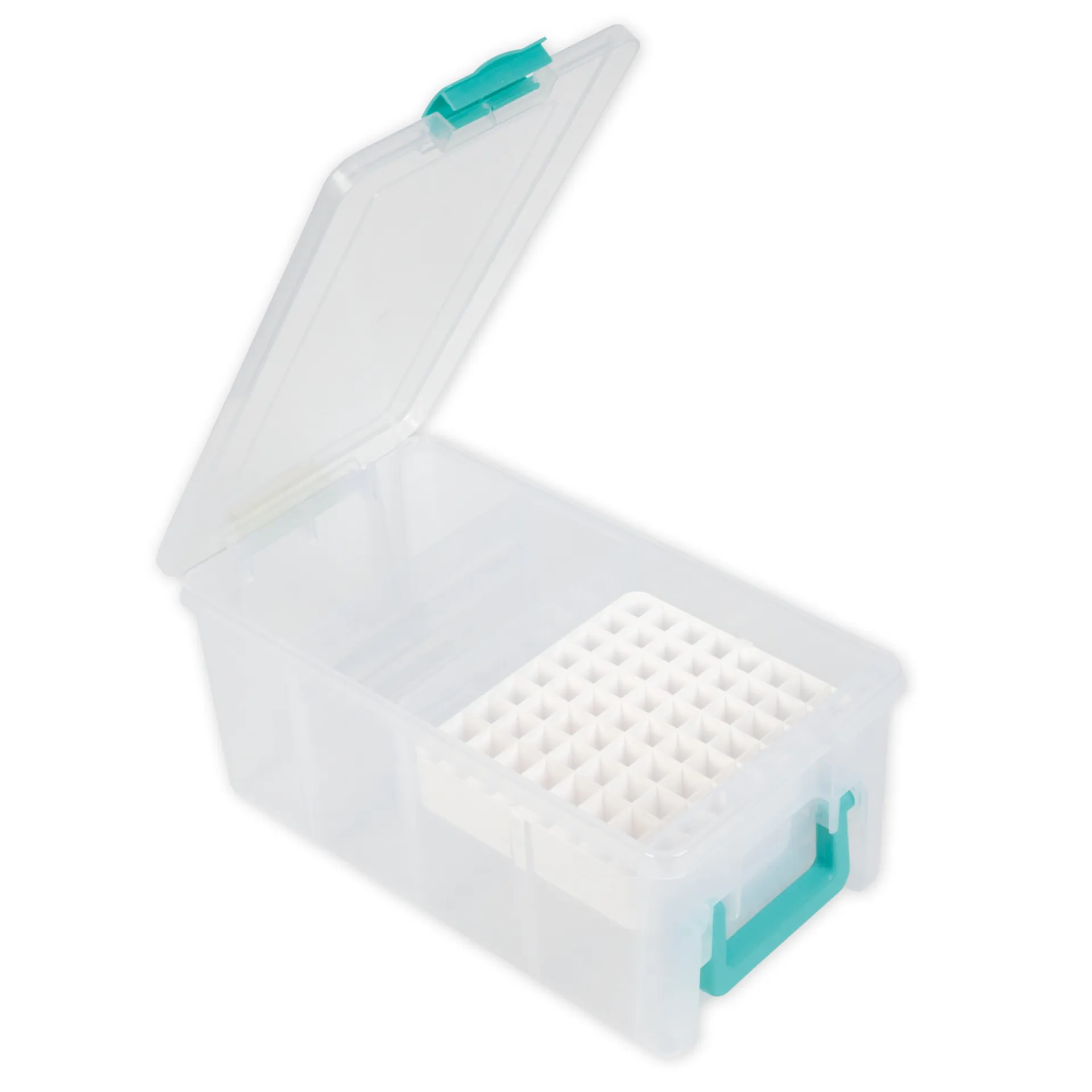 Klappdeckel-Box mit Stifte-Einsatz, transparent