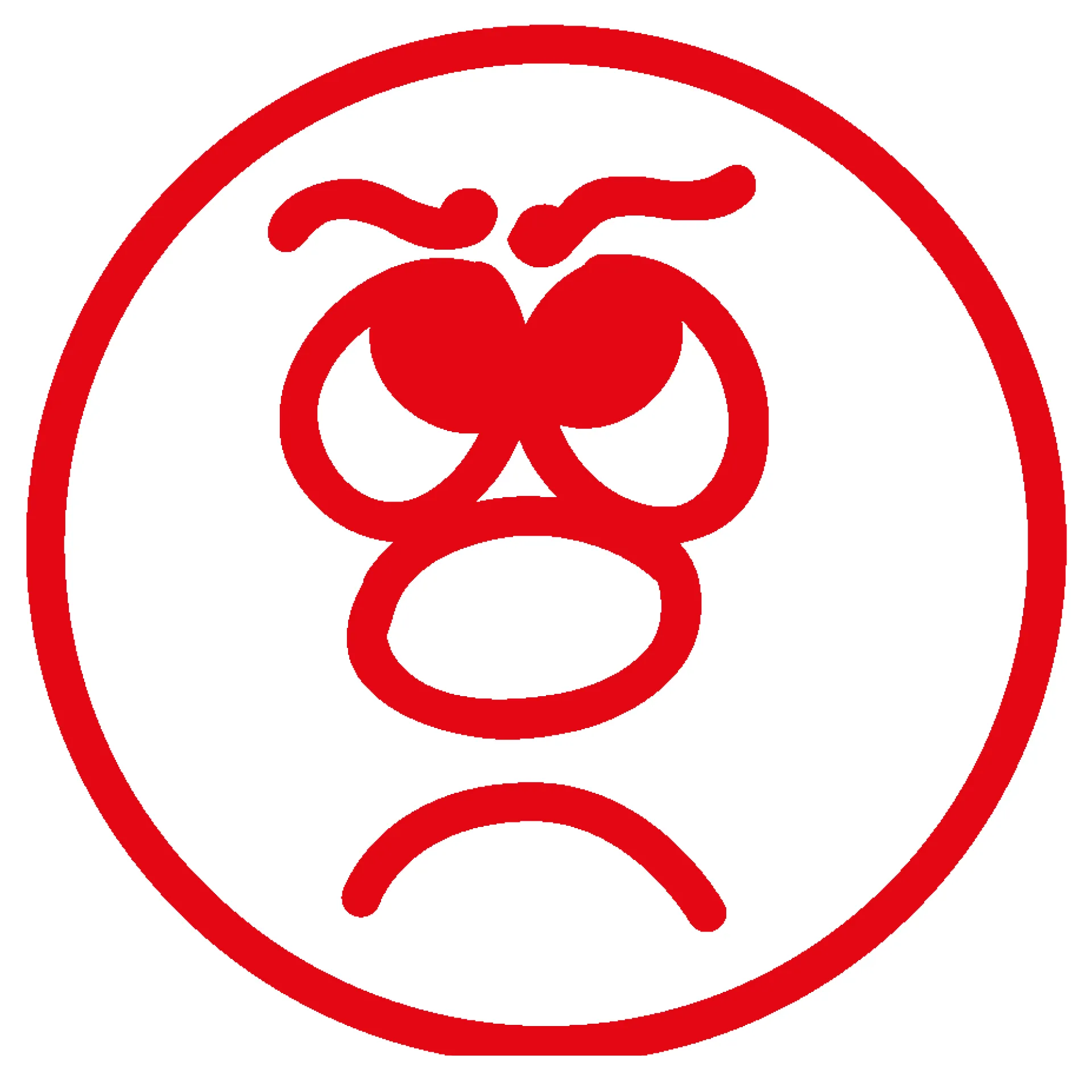 Stempel, Gesicht traurig